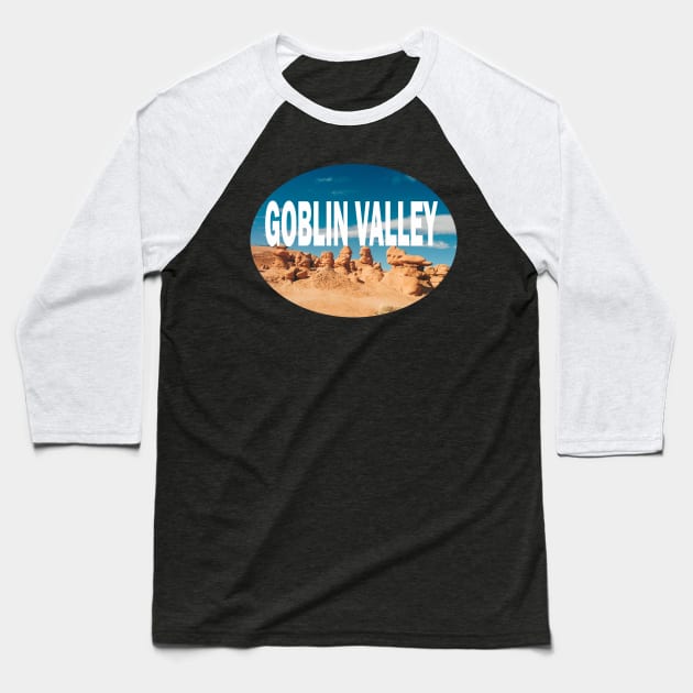 Goblin Valley Baseball T-Shirt by stermitkermit